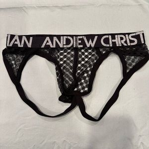 Andrew Christian lace brief jockstrap in black